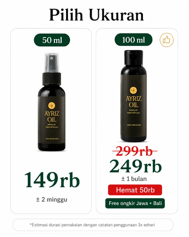 Pilihan paket harga Ayriz Oil